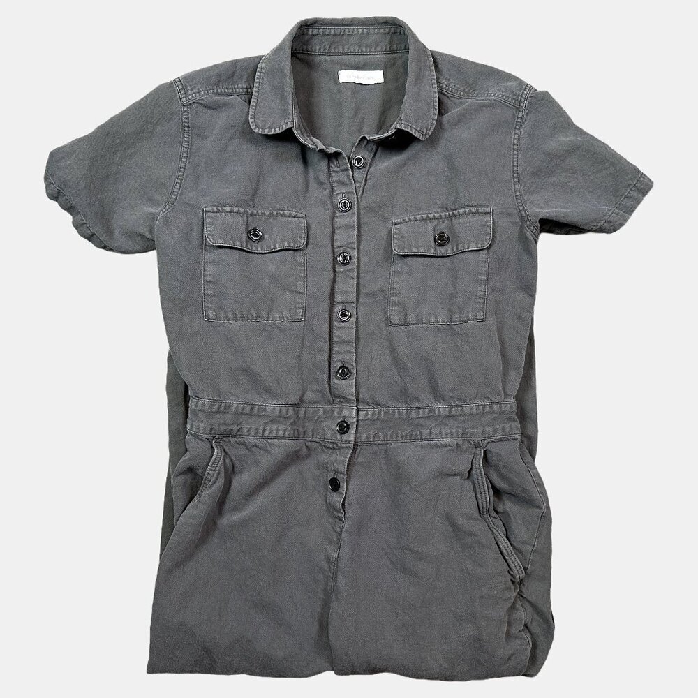 Outerknown Organic Cotton Linen Jumpsuit Charcoal Grey Women's Size X-Small